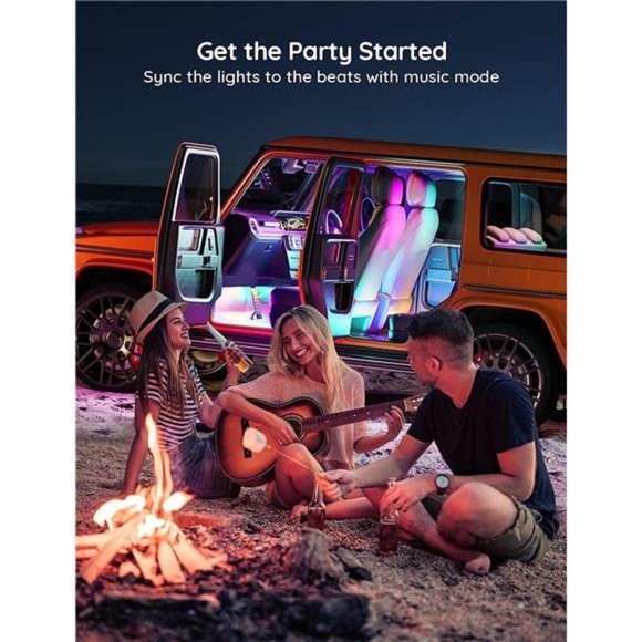 Smart Car LED Strip Lights,RGBIC Interior Car Lights with 4 Music Modes,30 Scene - Picture 5 of 6